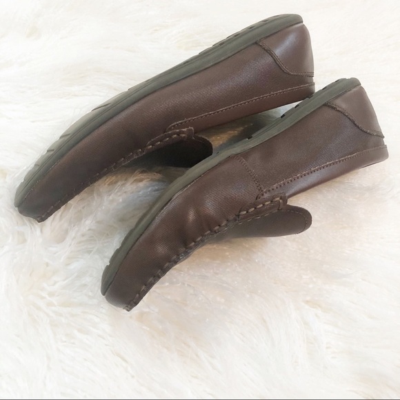 Alfani Brown Leather Loafers Slip Ons